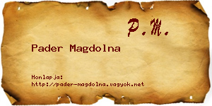 Pader Magdolna névjegykártya